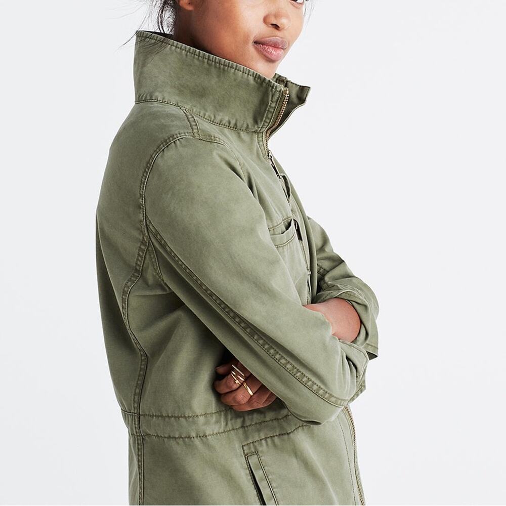 Madewell Olive Green Utility Cargo Fleet Jacket XS - Picture 3 of 10